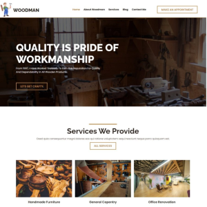 Pagina web para carpintería, herrería u otro. Consta de pagina principal, acerca de la empresa, los servicios que ofrece y la localización o contacto.