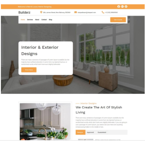Pagina web para diseño de interiores, decoración u otro, ejemplo 1. Con pagina principal, sobre la empresa, servicios que ofrece y localización/contacto.