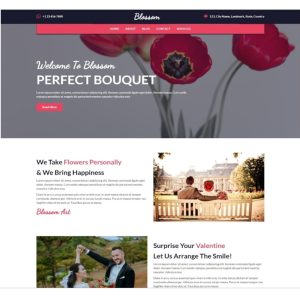 Pagina web para florería, tienda de regalos u otro. Consta de pagina principal, acerca de la empresa, los servicios que ofrece y la localización o contacto.
