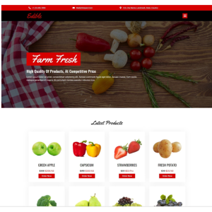 Página web para frutería: diseñada para negocios enfocados en ventas de productos o servicios. Incluye catálogo de productos, información sobre la empresa y enlaces a redes sociales.