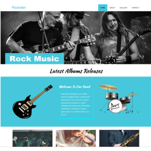 Pagina web para grupo musical, compañía de teatro u otro. Con pagina principal, acerca de la empresa, los servicios que ofrece y la localización o contacto.