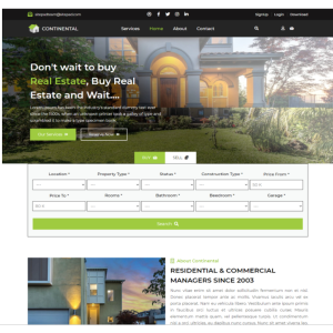 Pagina web para inmobiliaria, fraccionamiento u otro, ejemplo 3. Con pagina principal, sobre la empresa, servicios que ofrece y la localización/contacto.