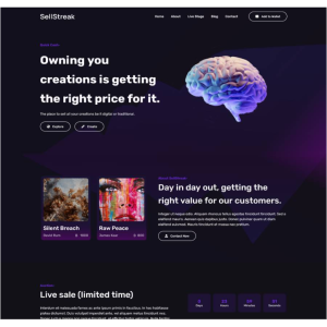 Página web para pintor u otro servicio, diseñada para negocios enfocados en ventas de productos o servicios. Incluye catálogo de productos, información sobre la empresa y enlaces a redes sociales.