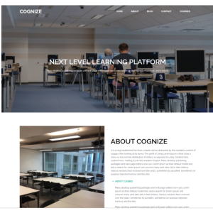 Pagina web para plataforma de aprendizaje. Consta de pagina principal, acerca de la empresa, los servicios que ofrece y la localización o contacto.
