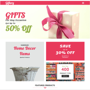 Pagina web para regalos, papelería u otro negocio. Consta de pagina principal, acerca de la empresa, los servicios que ofrece y la localización o contacto.