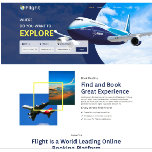 Pagina web para aerolínea, autobús u otro. Consta de pagina principal, acerca de la empresa, los servicios que ofrece y la localización o contacto.