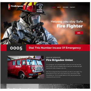 Pagina web para bomberos, ambulancias u otro. Consta de pagina principal, acerca de la empresa, los servicios que ofrece y la localización o contacto.