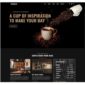 Pagina web para una cafetería, restaurante u otro. Consta de pagina principal, acerca de la empresa, los servicios que ofrece y la localización o contacto.