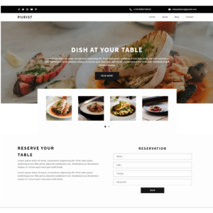 Pagina web para comida del mar u otro. Consta de pagina principal, acerca de la empresa, los servicios que ofrece y la localización o contacto.