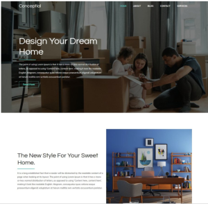 Pagina web para diseño, decoración u otro. Consta de pagina principal, acerca de la empresa, los servicios que ofrece y la localización o contacto.