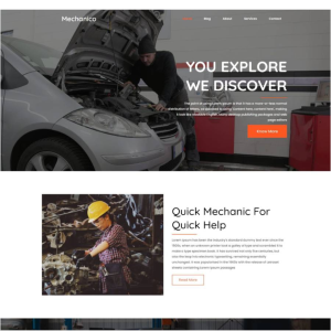 Pagina web para un mecánico, llantero u otro. Consta de pagina principal, acerca de la empresa, los servicios que ofrece y la localización o contacto.
