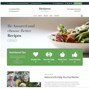 Pagina web para nutriólogo, endocrinólogo u otro. Con pagina principal, acerca de la empresa, los servicios que ofrece y la localización o contacto.