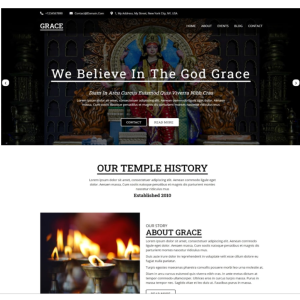 Pagina web para una religión, congregación u otro. Consta de pagina principal, acerca de la empresa, los servicios que ofrece y la localización o contacto.