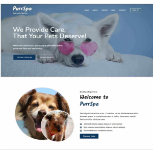 Pagina web para spa de perros u otro. Consta de pagina principal, acerca de la empresa, los servicios que ofrece y la localización o contacto.