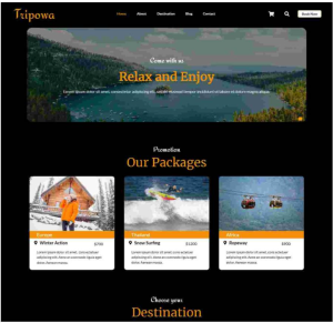 Pagina web para turismo de relajación, meditación u otro. Con pagina principal, acerca de la empresa, los servicios que ofrece y la localización o contacto.